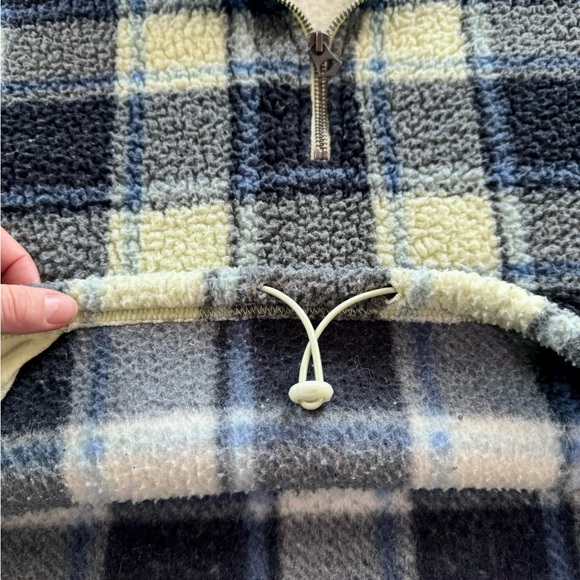 American Eagle Plaid Cropped Pullover Quarter Zip XS - Picture 6 of 8